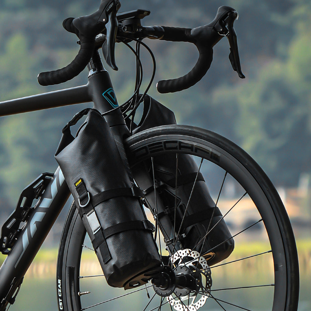 ENLEE 5L Bike Front Frame Bag+Fixed Base Waterproof TPU Composite Cloth Bike Accessories Pouch Storage