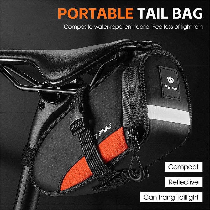 WEST BIKING YP0707363 Outdoor Bicycle Tail Bag 1.2L Waterproof Bicycle Saddle Bag