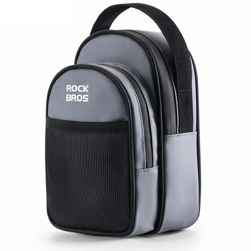ROCKBROS W014 For Brompton Folding Bicycle Front Bag PVC Coated Mesh Fabric Storage Bag