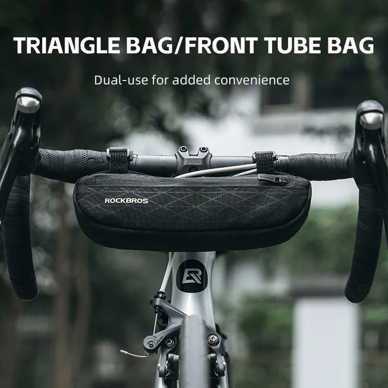 ROCKBROS 070 2-in-1 Bicycle Front Handlebar Bag Polyester Top Tub Triangle Bag