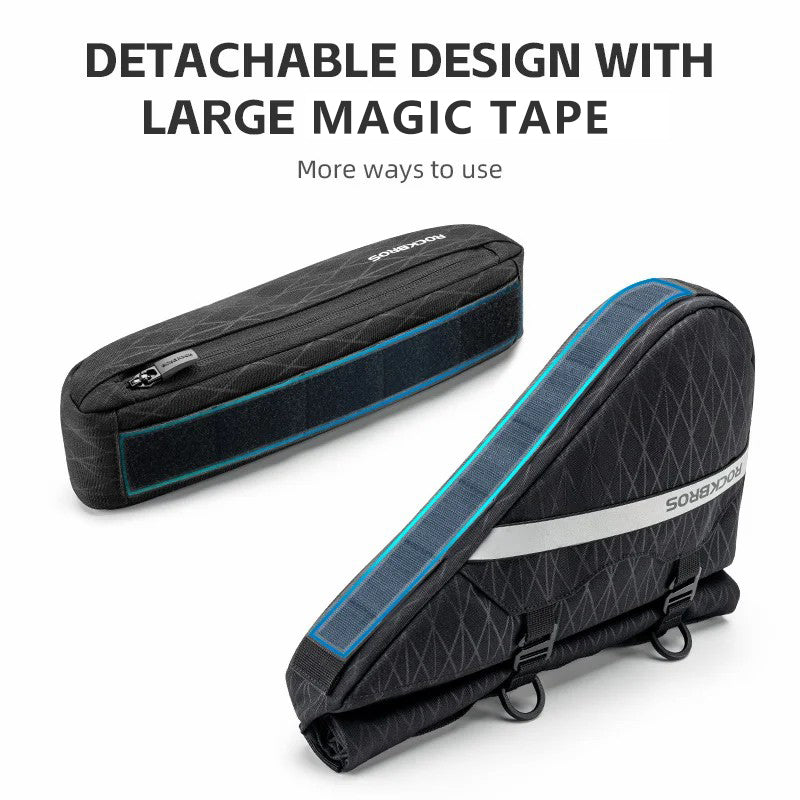ROCKBROS 070 2-in-1 Bicycle Front Handlebar Bag Polyester Top Tub Triangle Bag