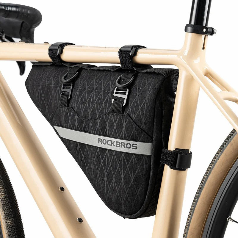 ROCKBROS 070 2-in-1 Bicycle Front Handlebar Bag Polyester Top Tub Triangle Bag