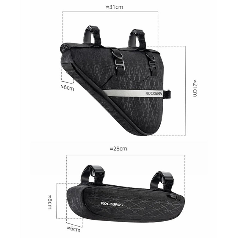 ROCKBROS 070 2-in-1 Bicycle Front Handlebar Bag Polyester Top Tub Triangle Bag