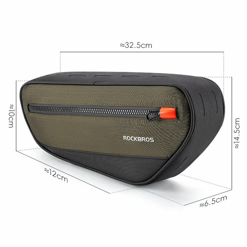 ROCKBROS 066 1.7L Cycling Reflective Polyester+PU Triangle Bicycle Top Tube Bag