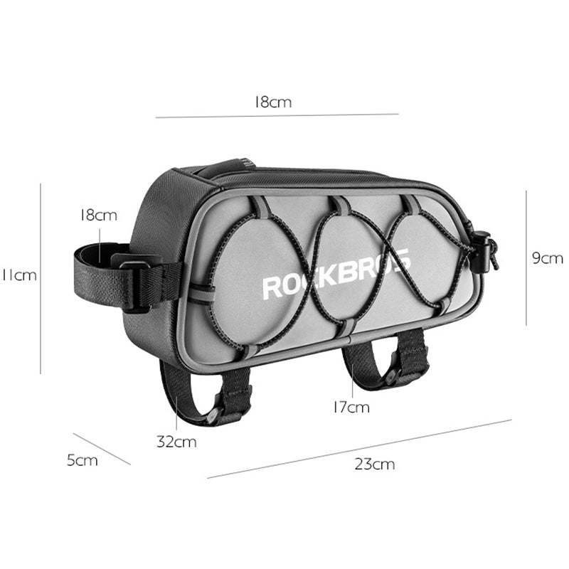 ROCKBROS 039-1 Polyester Bicycle Tube Bag Reflective Design MTB Bike Frame Bag