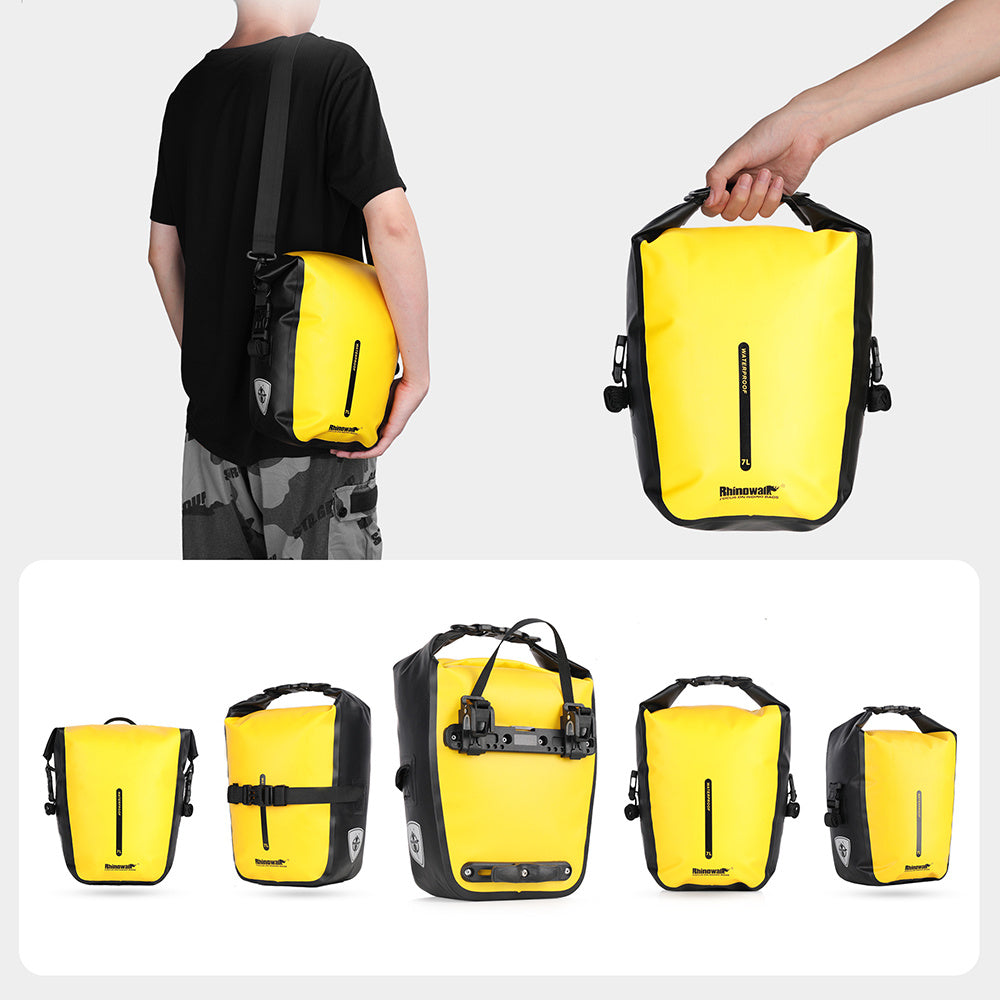 RHINOWALK RK6202 7L Bike Bag PVC+Mesh Cloth Bicycle Rear Seat Bag Saddle Bag