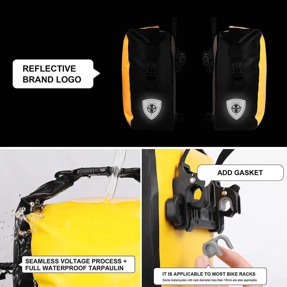 RHINOWALK RK6202 7L Bike Bag PVC+Mesh Cloth Bicycle Rear Seat Bag Saddle Bag