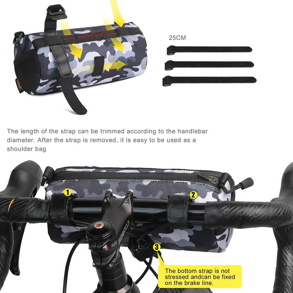 RHINOWALK RK9103 Bicycle Handlebar Bag 900D Polyester Bike Front Tube Bag