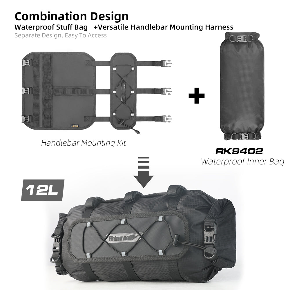RHINOWALK RK9300 Waterproof Bike Handlebar Tube Bag Crossbody Bag Cycling Pouch