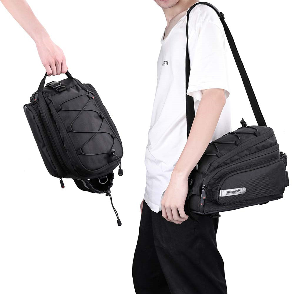 RHINOWALK X20667 12L Bike Rear Seat Bag Waterproof Pannier Bag with Rain Cover