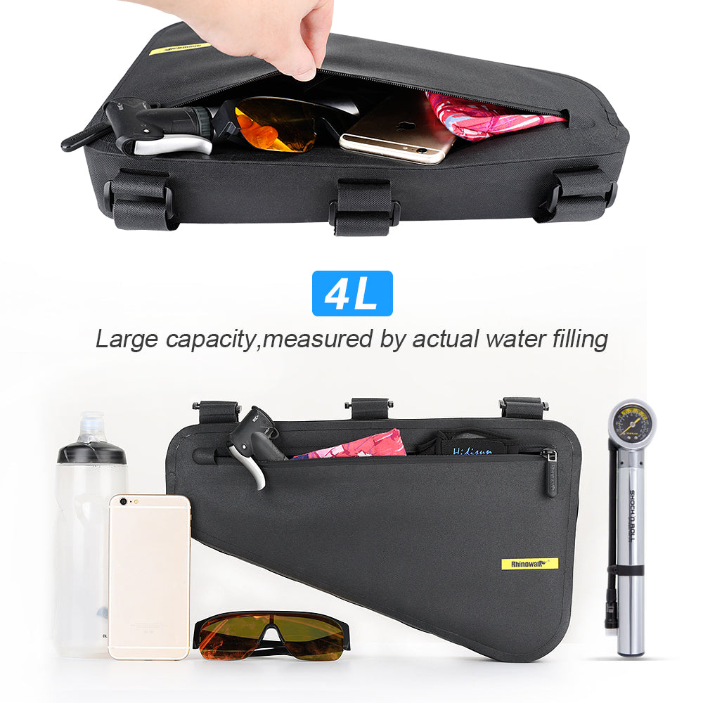 RHINOWALK X20654 Bike Triangle Tube Bag MTB Frame Bag TPU+Polyester Cycling Pouch