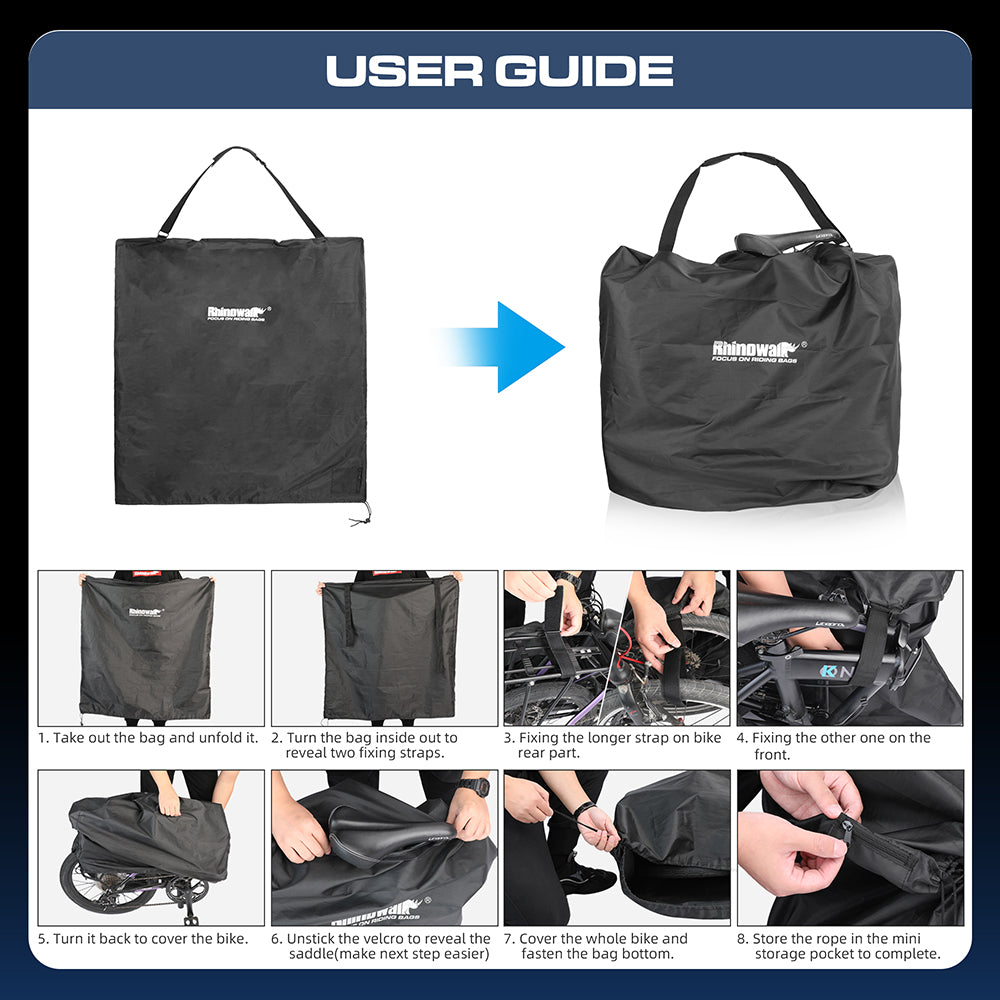 RHINOWALK RF204 Folding Bike Bag 20-Inch Bicycle Carrying Case Polyester MTB Transport Bag