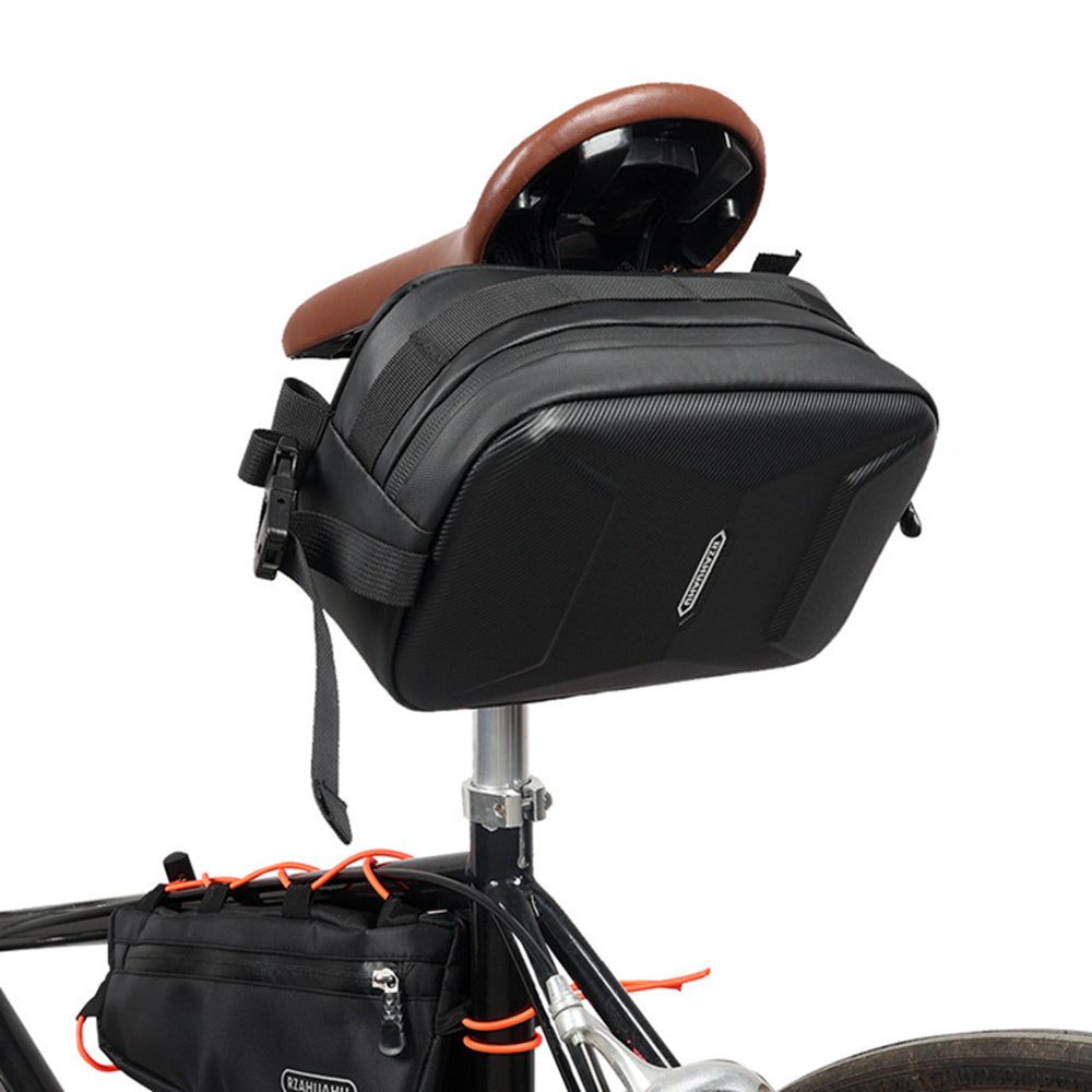 RZAHUAHU 591 3L Hard Shell Bicycle Handlebar Bag Waterproof PU Bike Front Bag