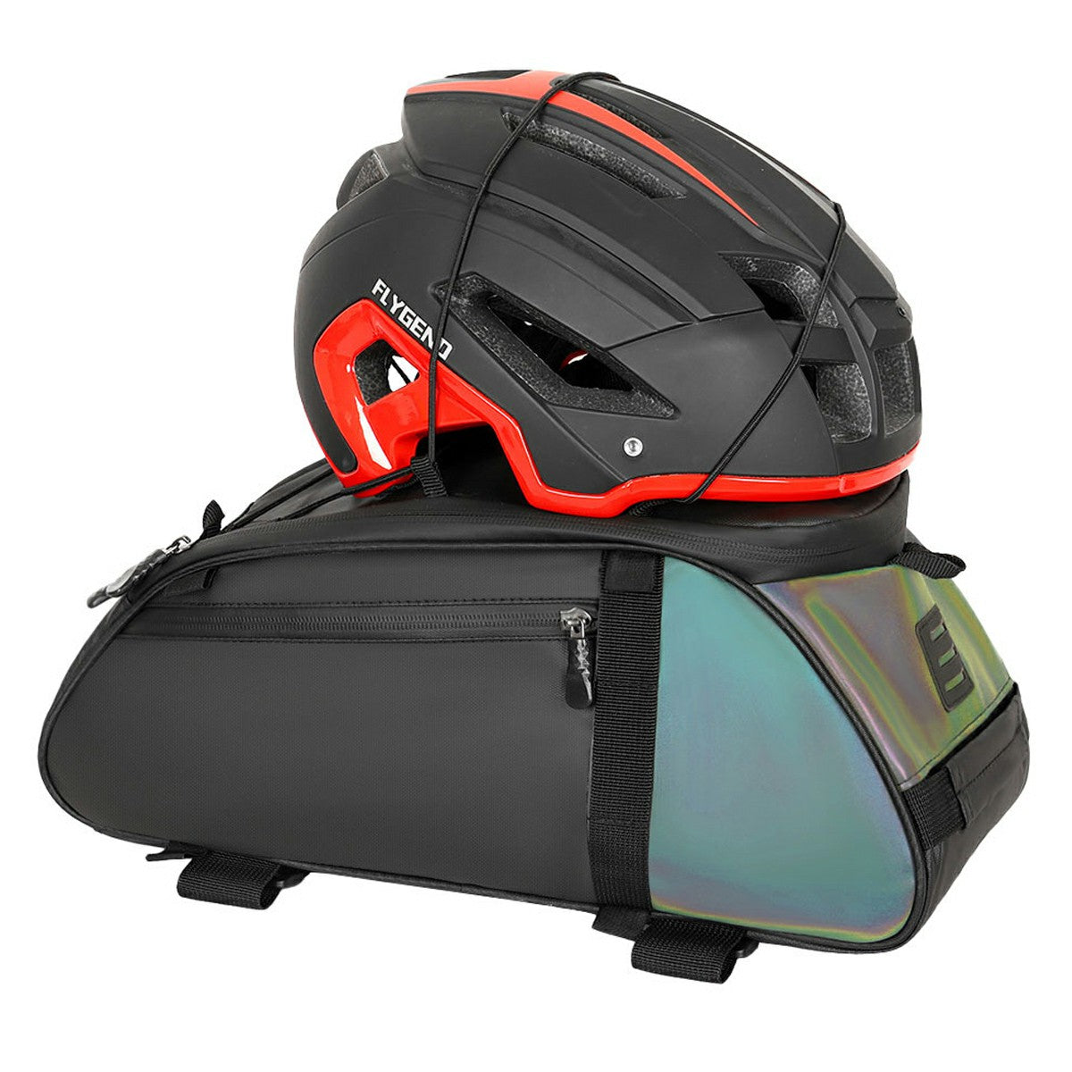 YA594 Polyester+PU Leather Bicycle Rear Rack Storage Bag Waterproof Bike Tail Pack