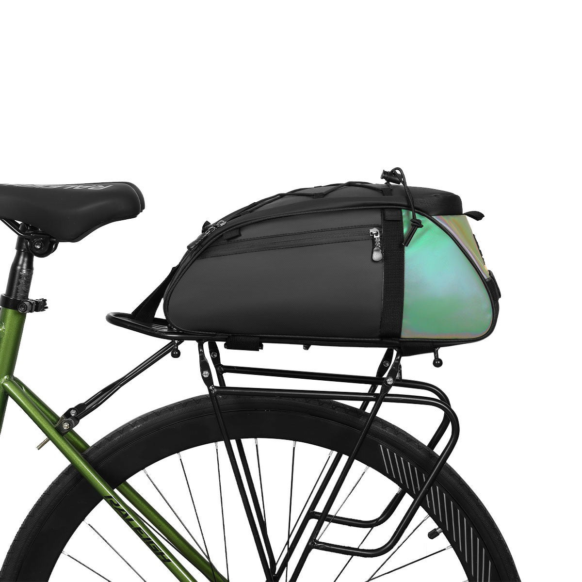 YA594 Polyester+PU Leather Bicycle Rear Rack Storage Bag Waterproof Bike Tail Pack