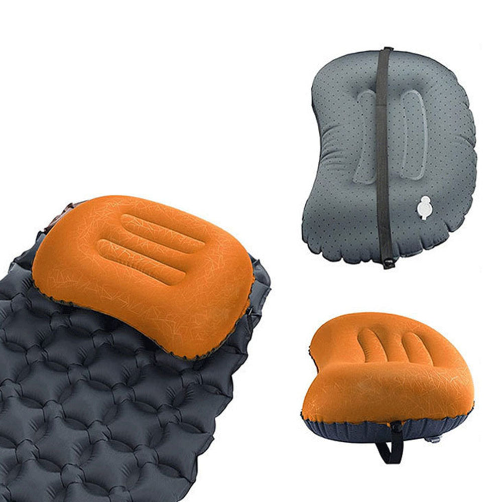 GM-SIP10 Inflatable Camping Pillows Fabric+TPU Blow Up Air Pillow with Strap for Camping Hiking