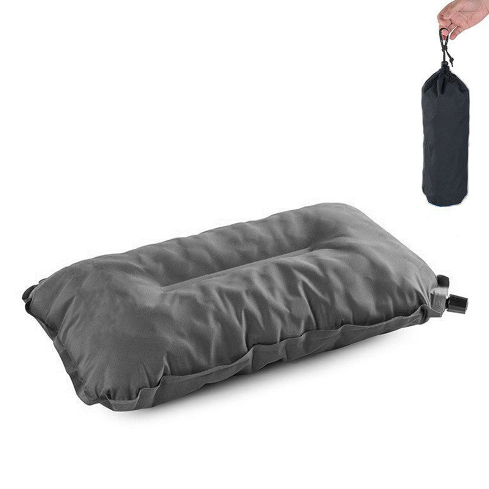 Inflatable Sponge Pillow Camping Travel Pillow Fabric+TPU Head Rest Cushion