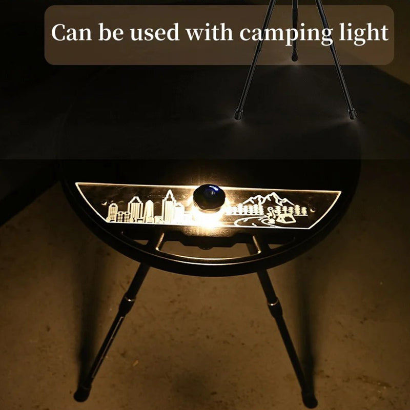 LZ-03 40cm Round Outdoor Camping Table Portable Detachable PE+Aluminum Alloy Small Table