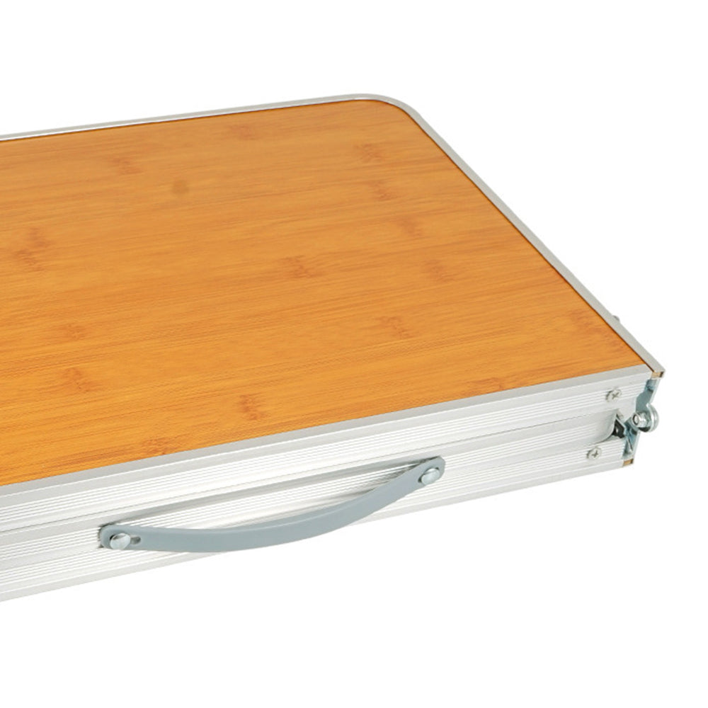 CLS 40.5x91.5x27cm Tri-fold Camping Picnic Table Portable Bamboo Board Table with Storage Bag