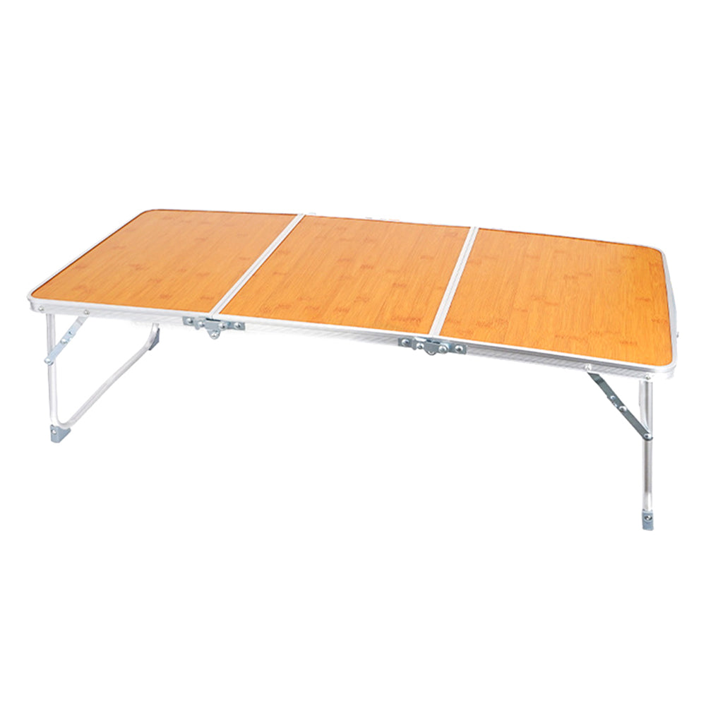 Outdoor Camping Tri-fold Bamboo Board Table Aluminum Bracket Desk, Size M: 40.5*91.5*27cm (without Bag)