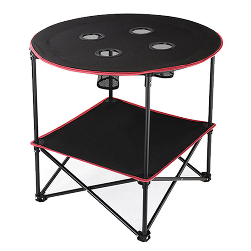 600D Oxford Cloth Round Camping Table Outdoor Folding Table for Backpacking Picnic