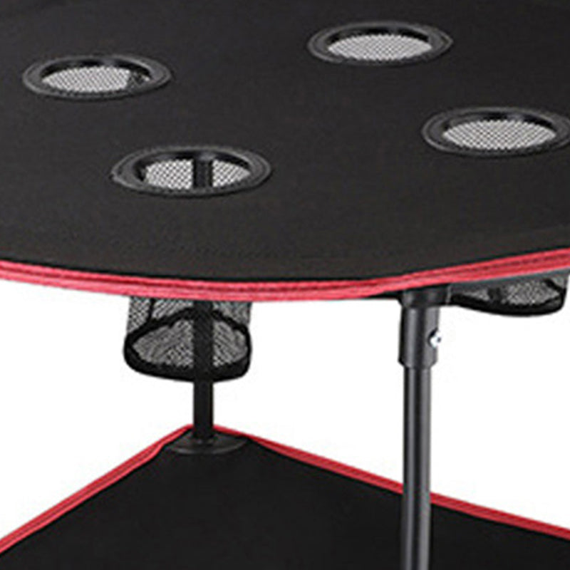 600D Oxford Cloth Round Camping Table Outdoor Folding Table for Backpacking Picnic