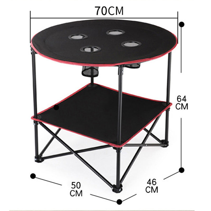 600D Oxford Cloth Round Camping Table Outdoor Folding Table for Backpacking Picnic