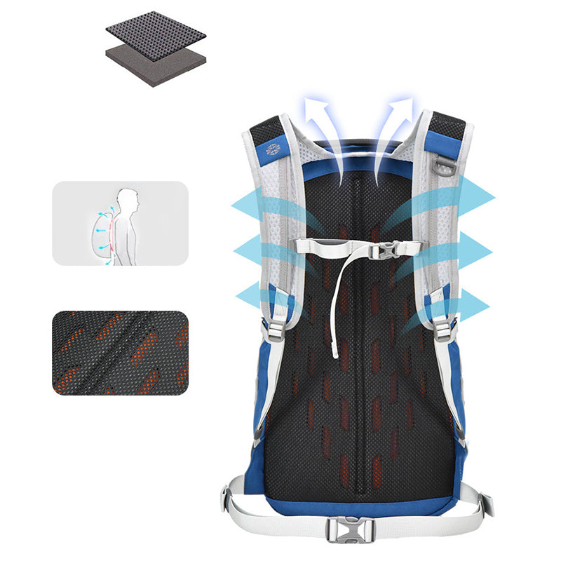 ANMEILU 1062 20L Nylon+Polyester Backpack Hiking Cycling Large Shoulders Bag - Light Grey+Blue