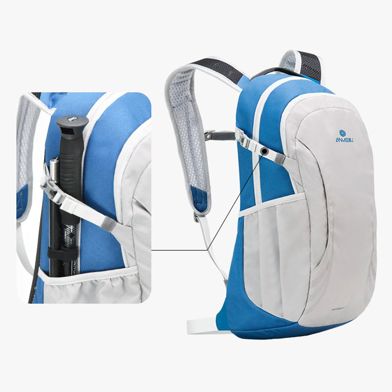 ANMEILU 1062 20L Nylon+Polyester Backpack Hiking Cycling Large Shoulders Bag - Light Grey+Blue