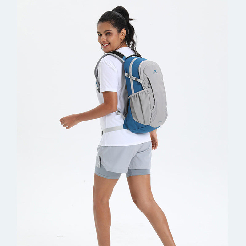 ANMEILU 1062 20L Nylon+Polyester Backpack Hiking Cycling Large Shoulders Bag - Light Grey+Blue