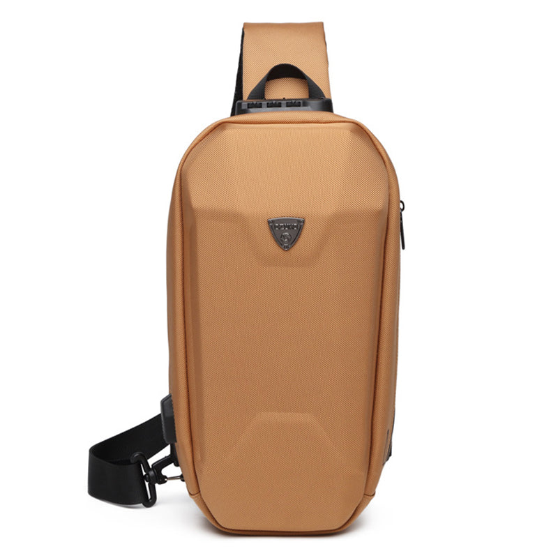 OZUKO 9321 Chest Bag Hard EVA Waterproof Crossbody Shoulder Bag - Black