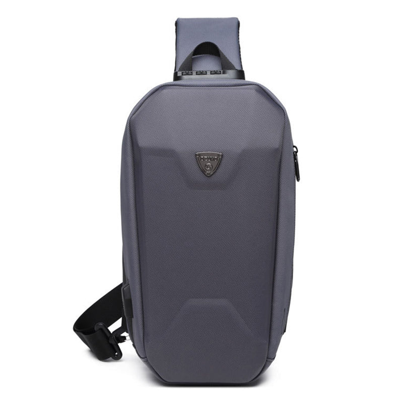 OZUKO 9321 Chest Bag Hard EVA Waterproof Crossbody Shoulder Bag - Black