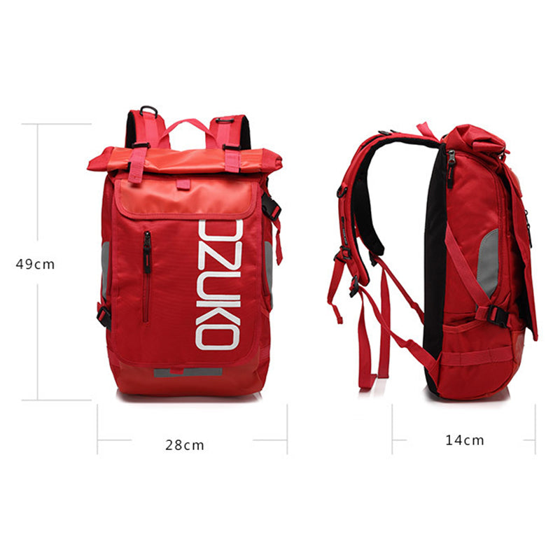 OZUKO 8020 Casual Travel Oxford Cloth Backpack Men Dual Shoulder Laptop Bag - Black