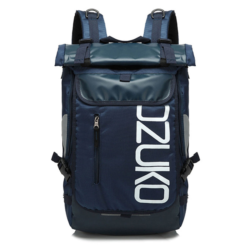OZUKO 8020 Casual Travel Oxford Cloth Backpack Men Dual Shoulder Laptop Bag - Black