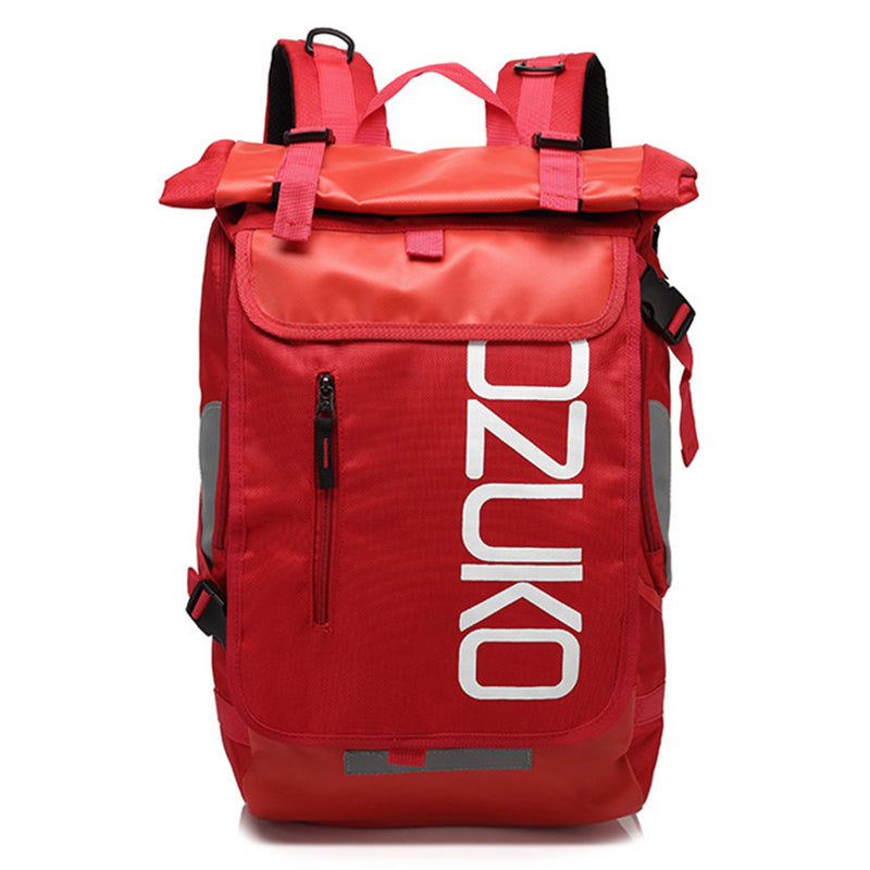 OZUKO 8020 Casual Travel Oxford Cloth Backpack Men Dual Shoulder Laptop Bag - Black
