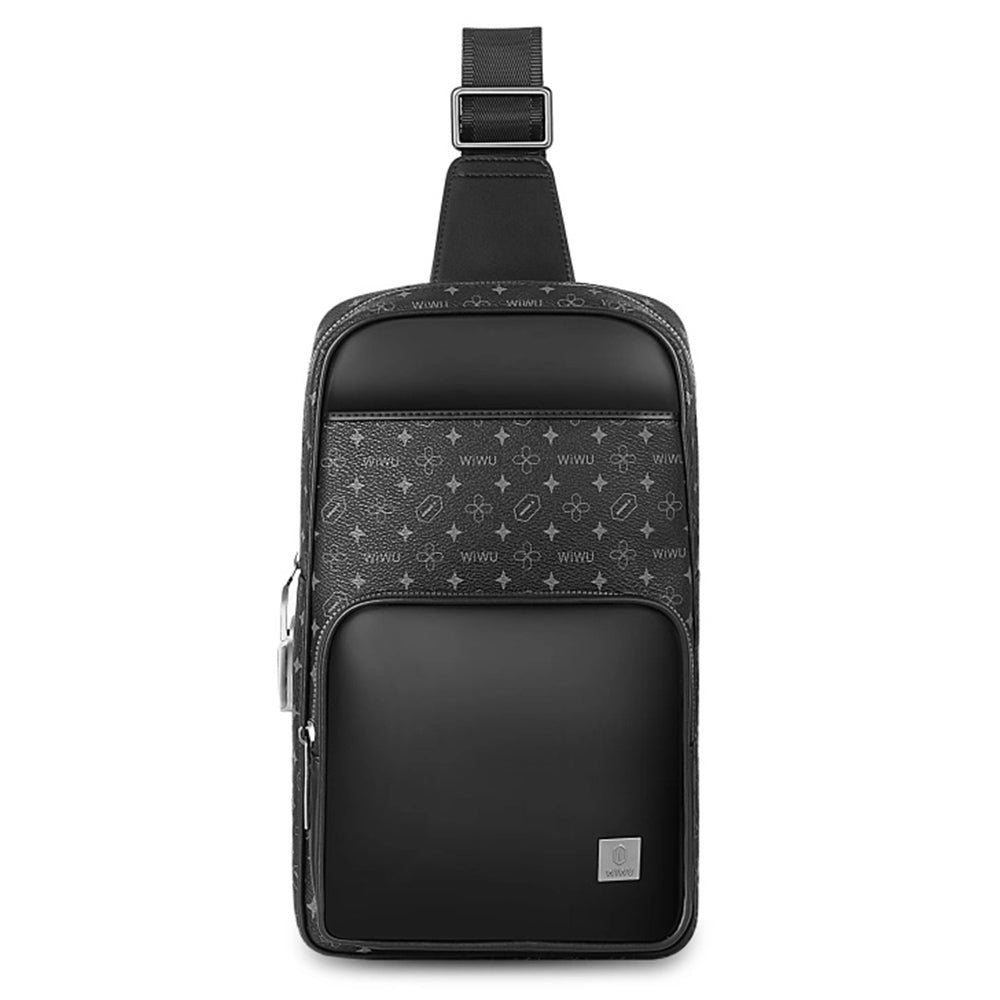 WIWU Anti-Theft Fingerprint Lock Crossbody Sling Bag PVC Chest Bag Daypack