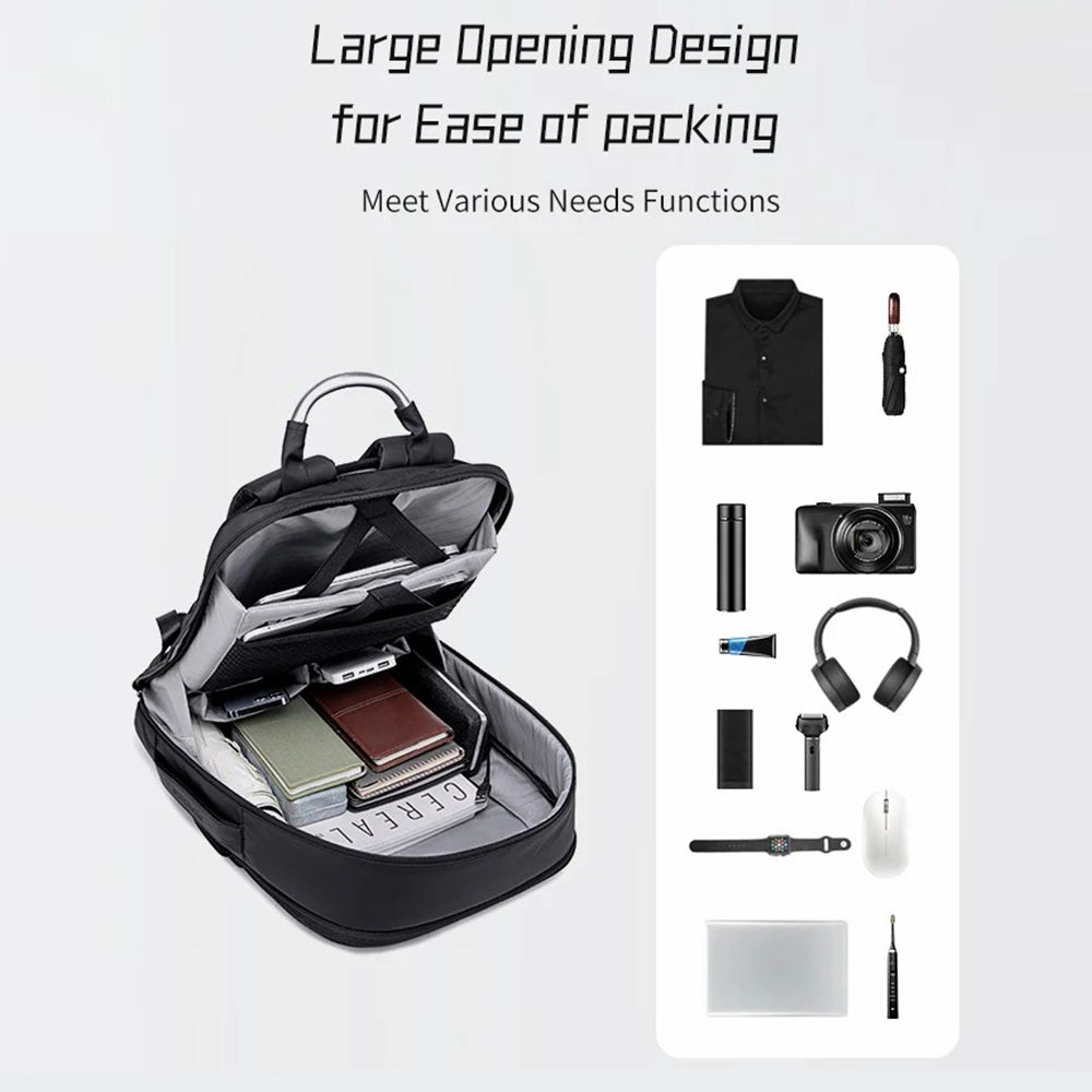 ARCTIC HUNTER B00227L Travel Backpack Expandable Shoulder Bag with USB Port - Black