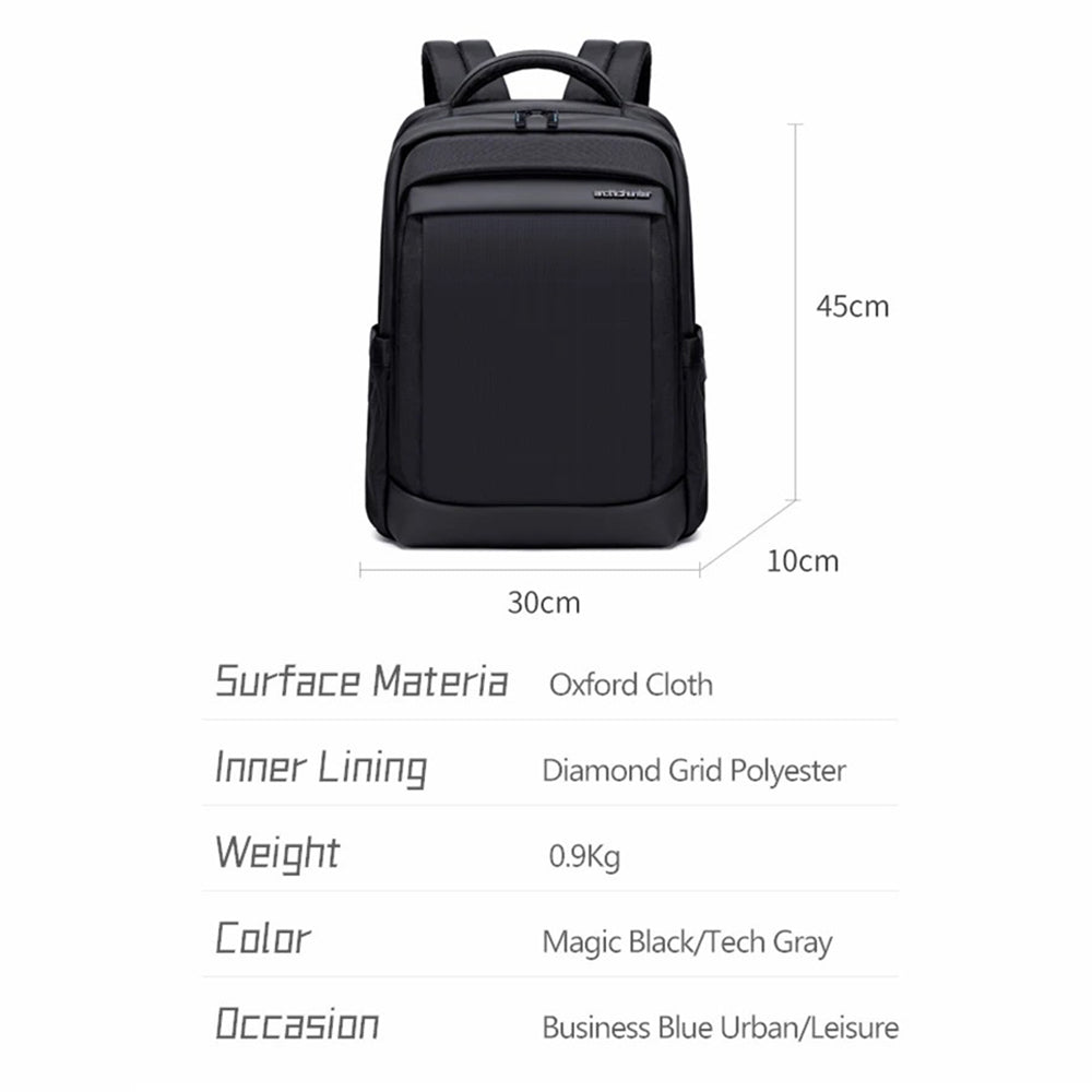 ARCTIC HUNTER B00478 17-Inch Laptop Backpack USB Port Men's Oxford Cloth Travel Bag - Black