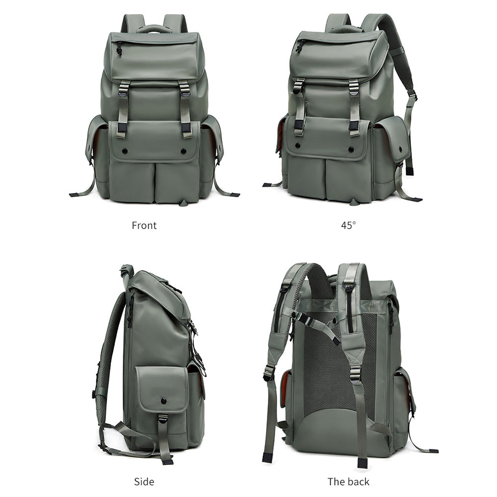 Nylon College Student Book Bag Travel Backpack 16-Inch Laptop Shoulders Bag - Army Green