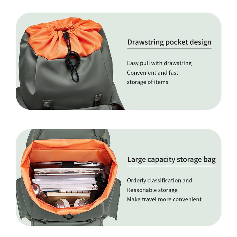 Nylon College Student Book Bag Travel Backpack 16-Inch Laptop Shoulders Bag - Army Green