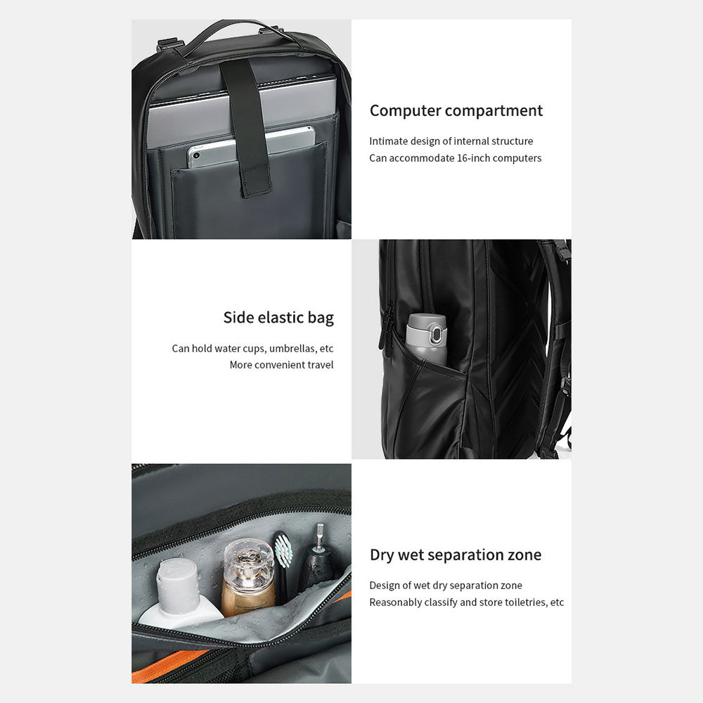 2289 Waterproof Oxford Cloth Travel Backpack Business 16-Inch Laptop Carrying Bag