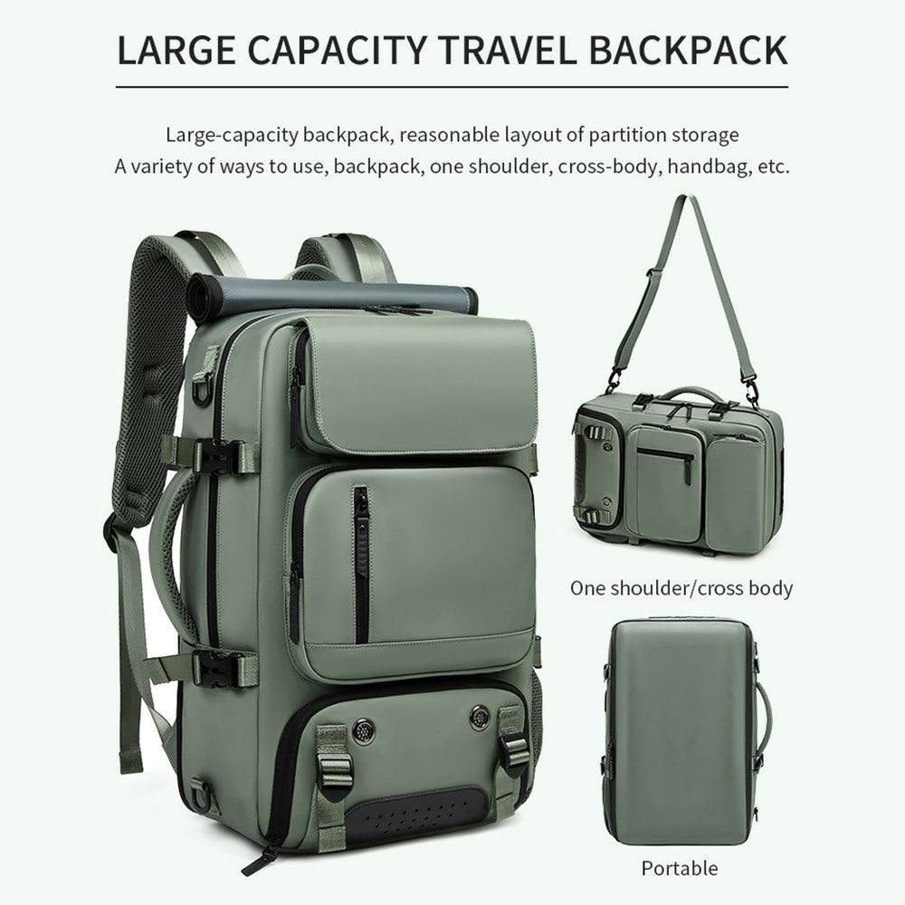 OUTWALK Men's Backpack Business Briefcase Crossbody Bag Large Messenger Bag - Army Green