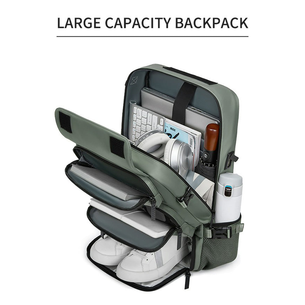 OUTWALK Men's Backpack Business Briefcase Crossbody Bag Large Messenger Bag - Army Green