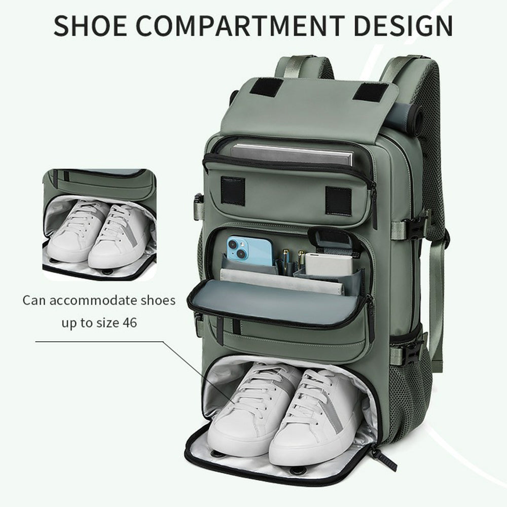 OUTWALK Men's Backpack Business Briefcase Crossbody Bag Large Messenger Bag - Army Green