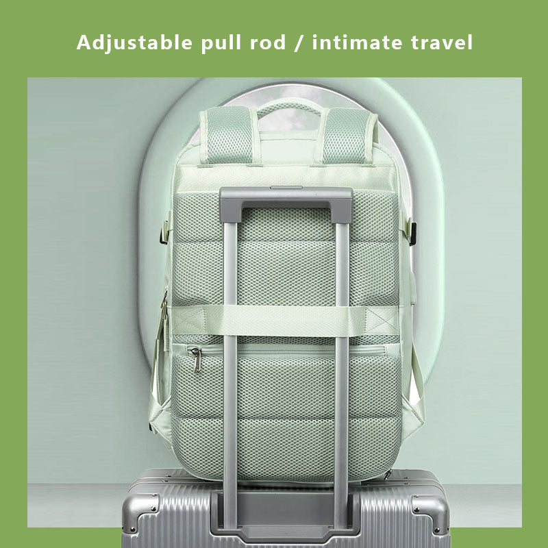VICTORIATOURIST V7056 Polyester Travel Backpack Dual Shoulder Laptop Bag with USB Port - Light Green