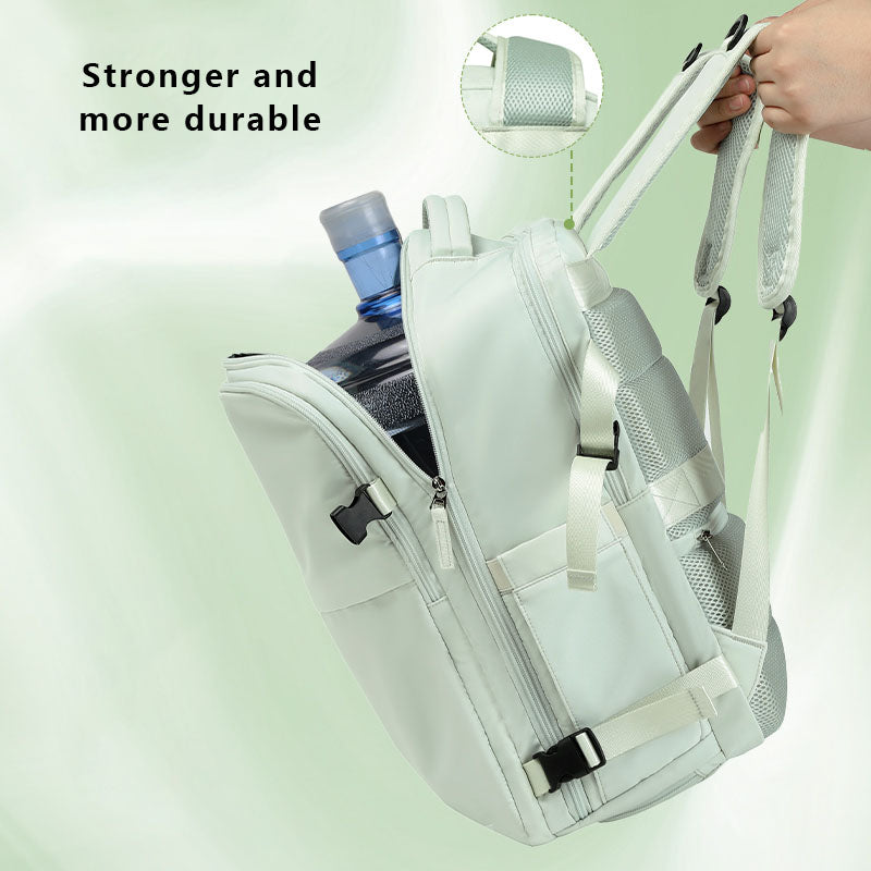 VICTORIATOURIST V7056 Polyester Travel Backpack Dual Shoulder Laptop Bag with USB Port - Light Green