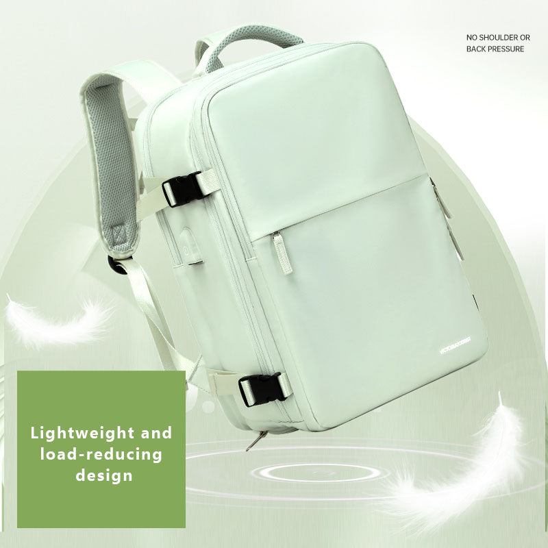 VICTORIATOURIST V7056 Polyester Travel Backpack Dual Shoulder Laptop Bag with USB Port - Light Green