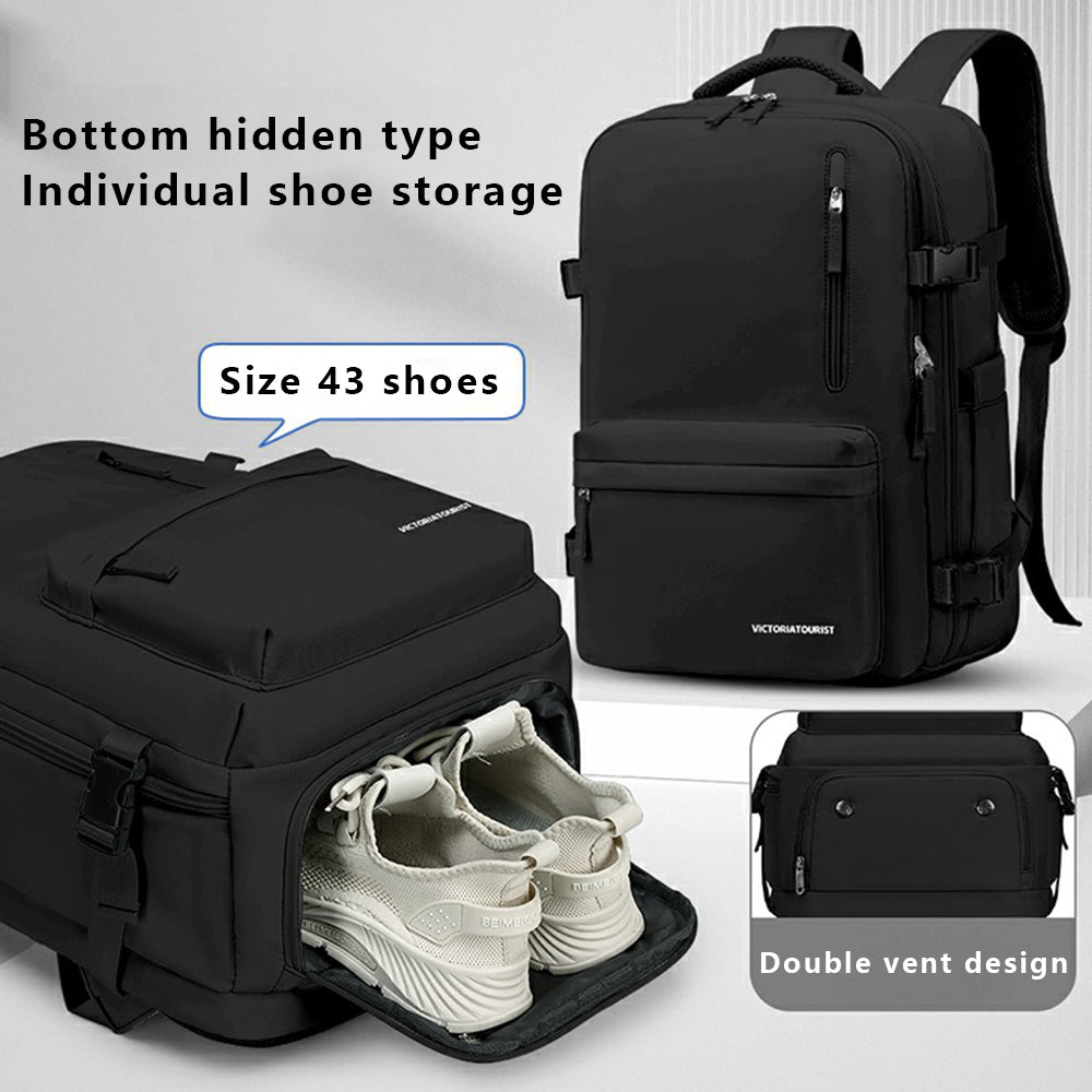VICTORIATOURIST V7051 Travel Climbing Backpack Laptop Carrying Polyester Daypack - Black