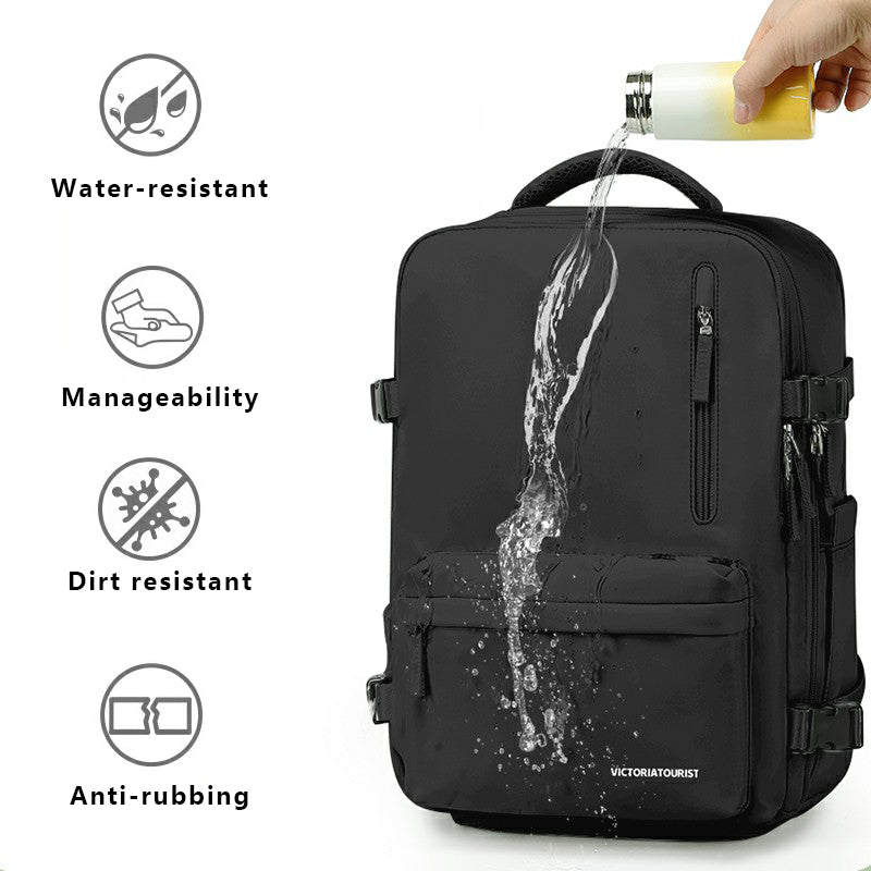 VICTORIATOURIST V7051 Travel Climbing Backpack Laptop Carrying Polyester Daypack - Black