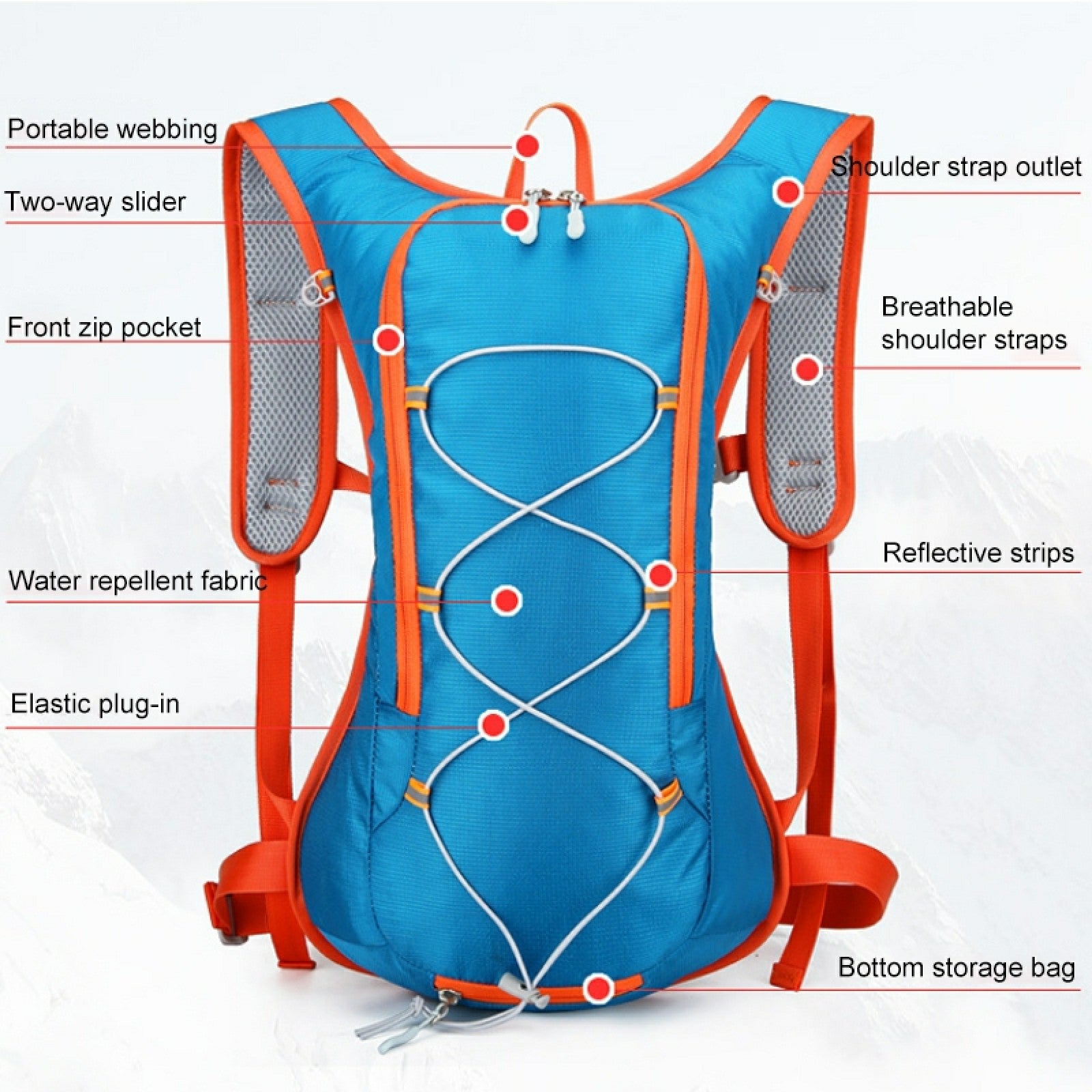 HAWEEL HWL7030 Outdoor Ultra-light Hiking Backpack Oxford Cycling Rucksack Travel Daypack